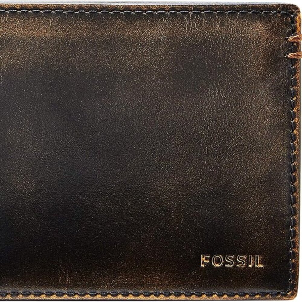Men's Leather Bifold Wallet with‎ Flip ID Window for Men